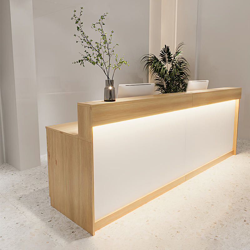 Minimalist Reception Desk with Raised Counter for Office or Retail Store