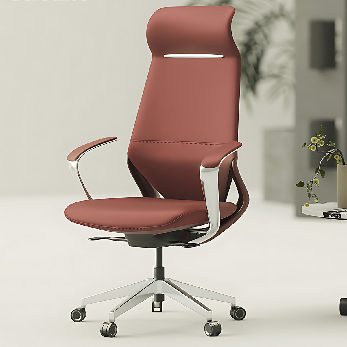 High-End Sliding Executive Office Chair with Back Support for Executive Desks