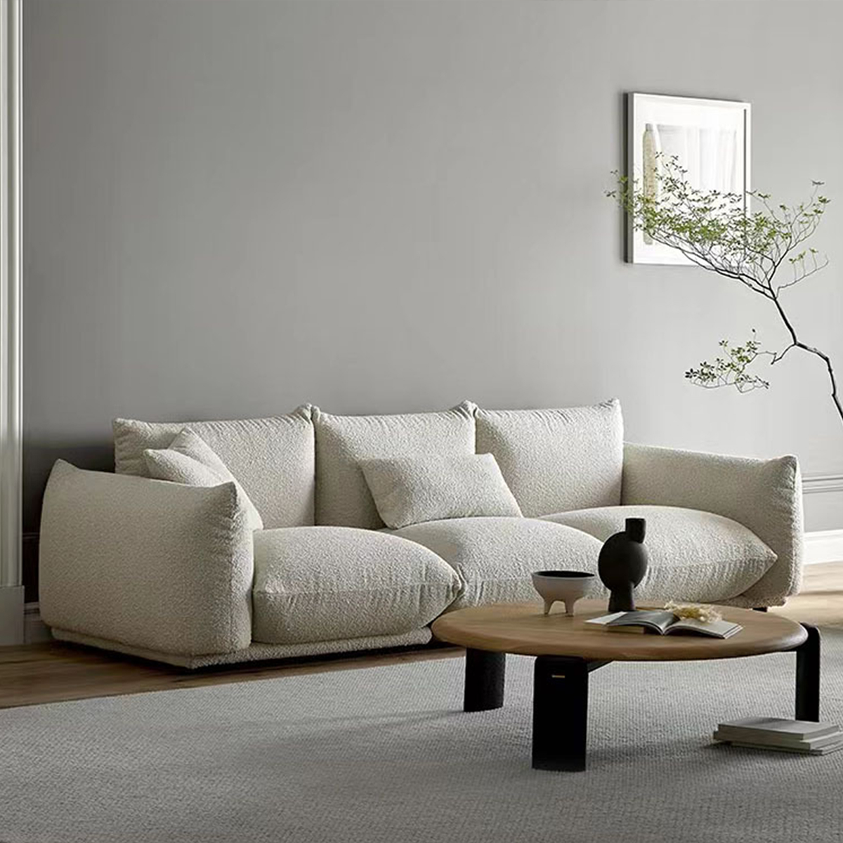 Velvet Sofa with Solid Wood, Breathable Mesh & Ergonomic for Living Room
