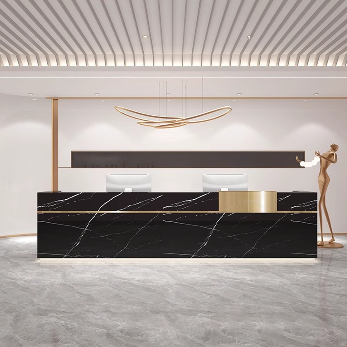 Luxury Marble Reception Desk with Counter for Office Lobby