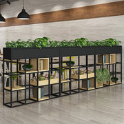 Multi-functional iron frame divider storage shelf detail close-up