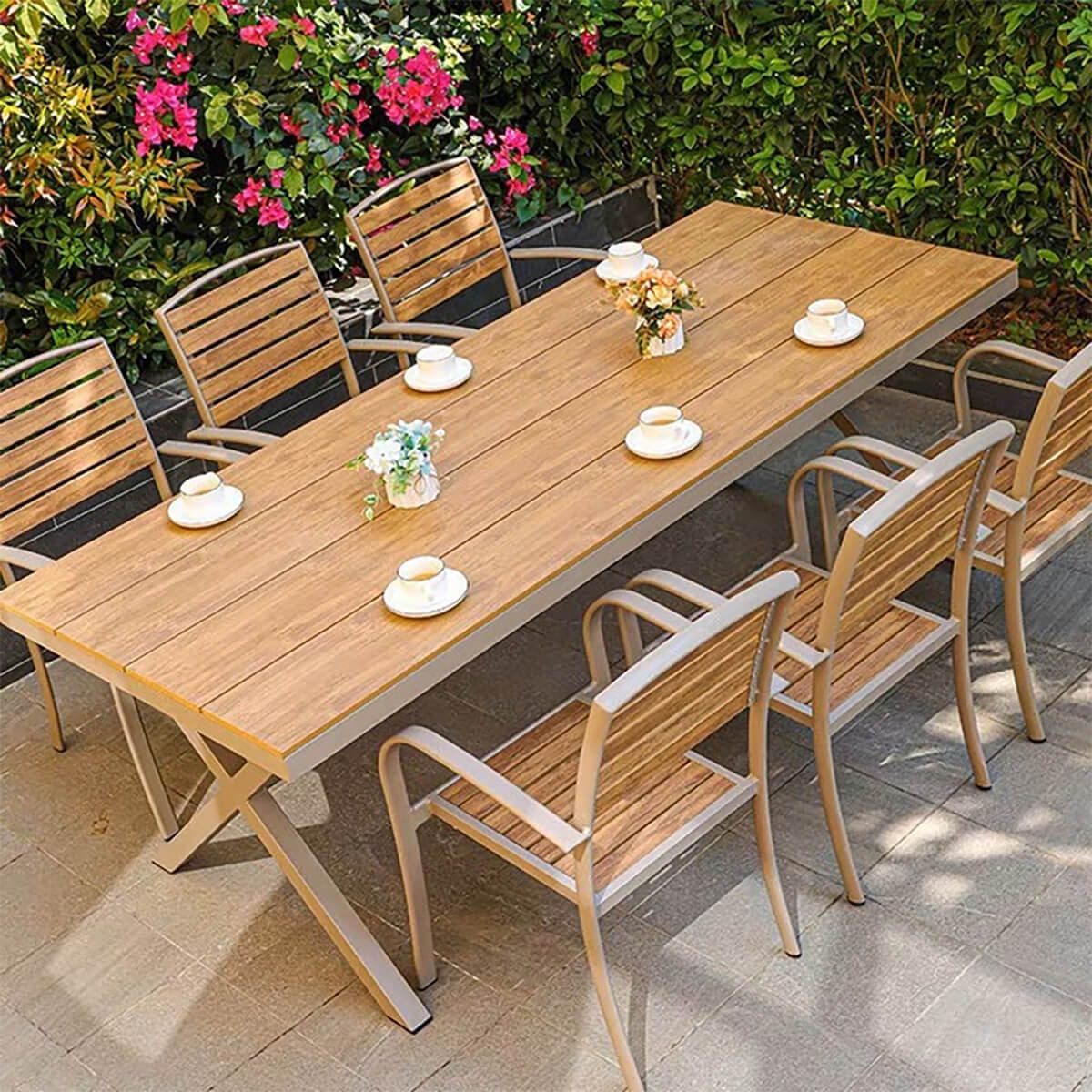 Anti-corrosive Plastic Wood Outdoor Dining Set
