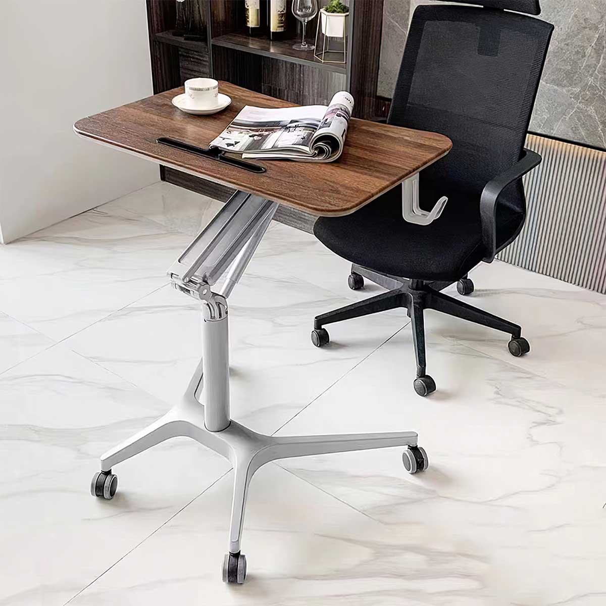 Modern Mobile Standing Computer Desk with Height Adjustment