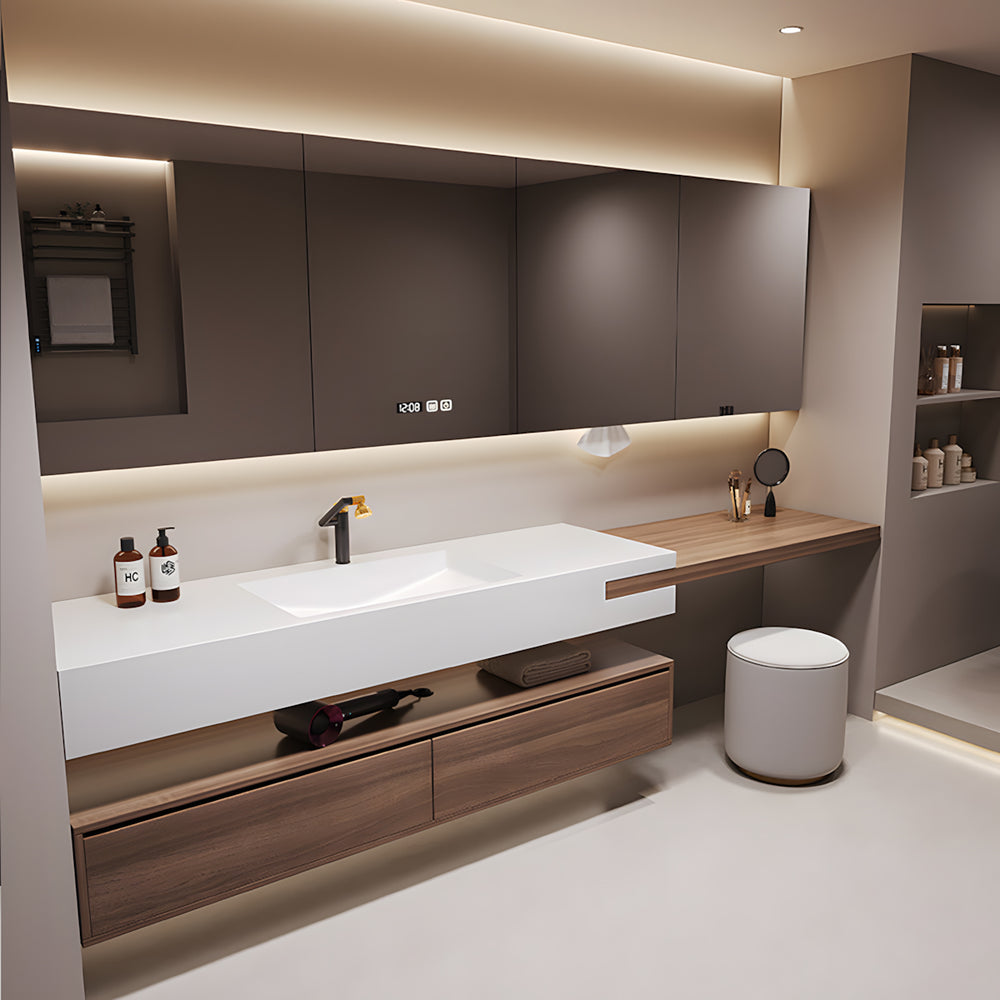Bathroom Vanity with Sintered Stone, Solid Wood & Electric for Bathroom