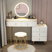 Modern Apartment Vanity Table with Adjustable Side Cabinet Design
