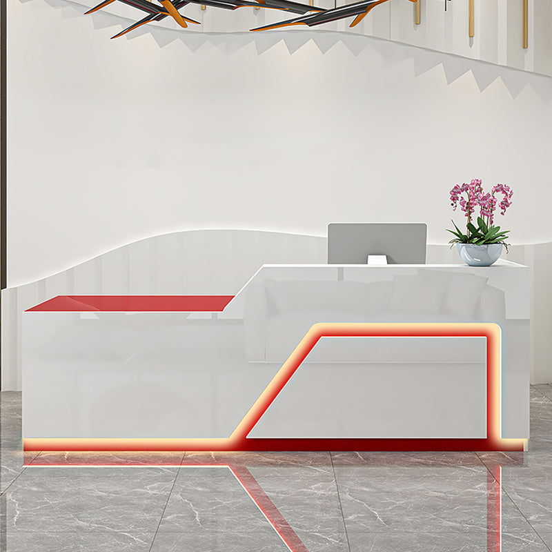 Minimalist Office Small Reception Desk with LED Lighting