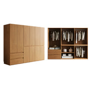 Vintage Wardrobe with Grooved Handle & Hanging Rod for Bedroom