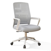 Minimalist mobile computer office angled view