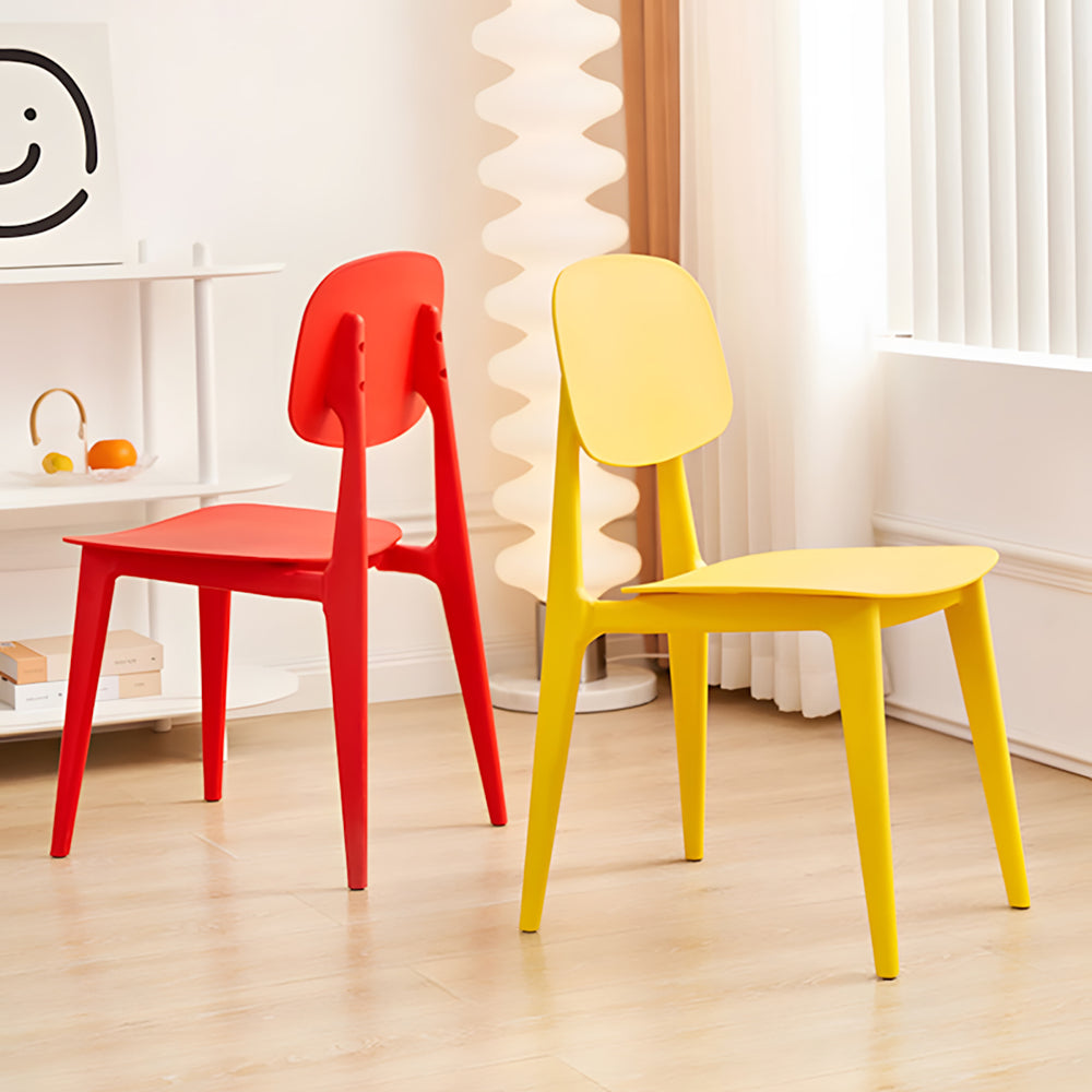 Dining Chairs Set of 4 Plastic Backrest Chair for Kitchen