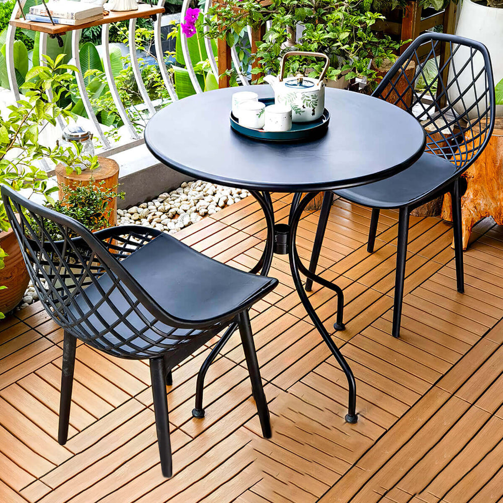 Three-piece Iron Outdoor Table and Chair Set