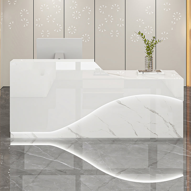 Sleek Minimalist Reception Desk with Checkout Counter
