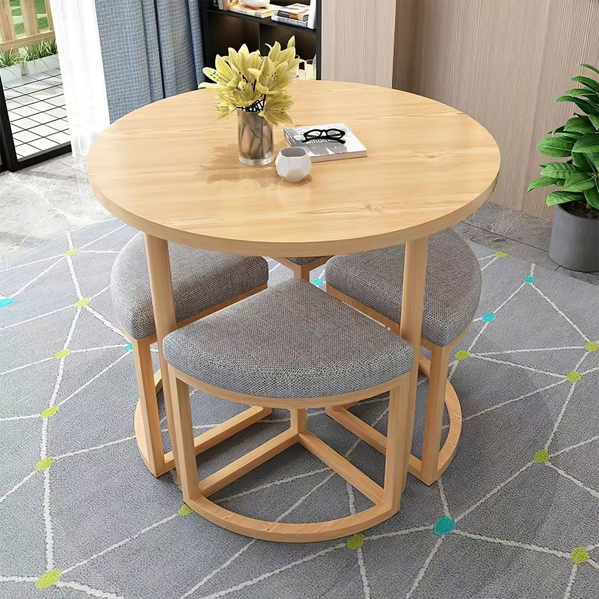 4-Seat Reception Furniture Set - Triangular Chair & Space-Saving Design ...