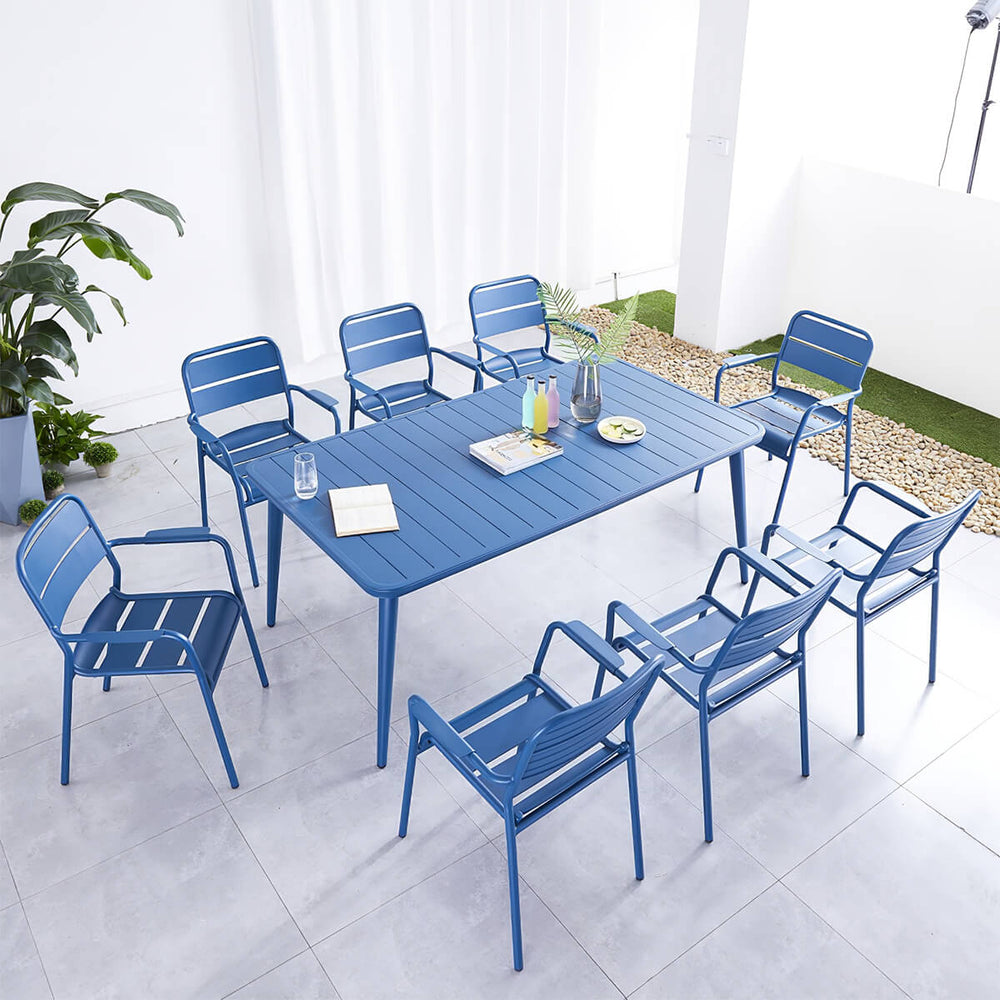Aluminum Solid Color Outdoor Table and Chair Set