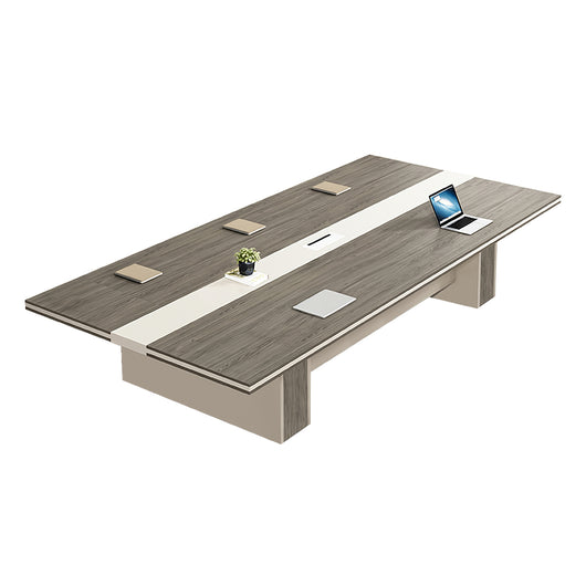 Luxury Long Office Conference Table with Side Storage Ziamsya