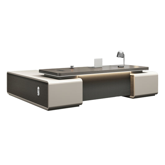 Luxury L-Shaped Boss Executive Desk with Lockable Drawers Zimasya