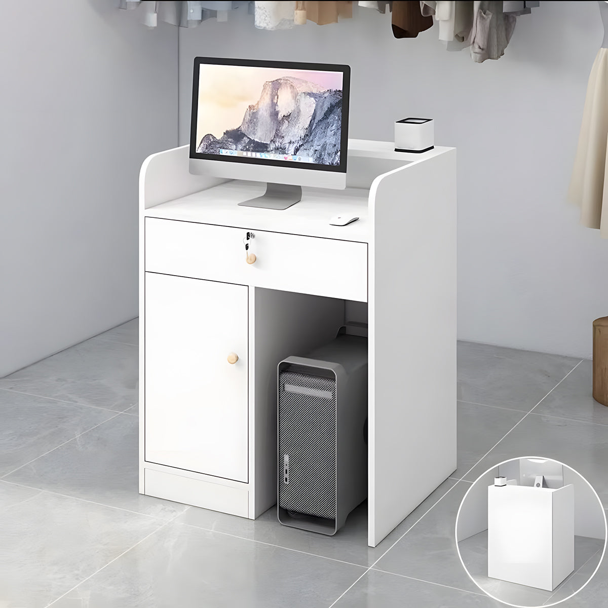 Event Drawer Minimalist Retail Reception Counter with Storage Drawer(Sale Event ...