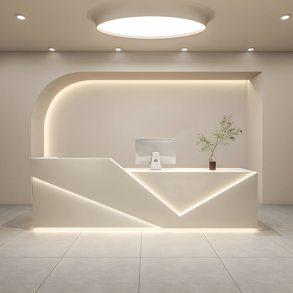 High-End Salon Reception Desk with Ample Storage Space
