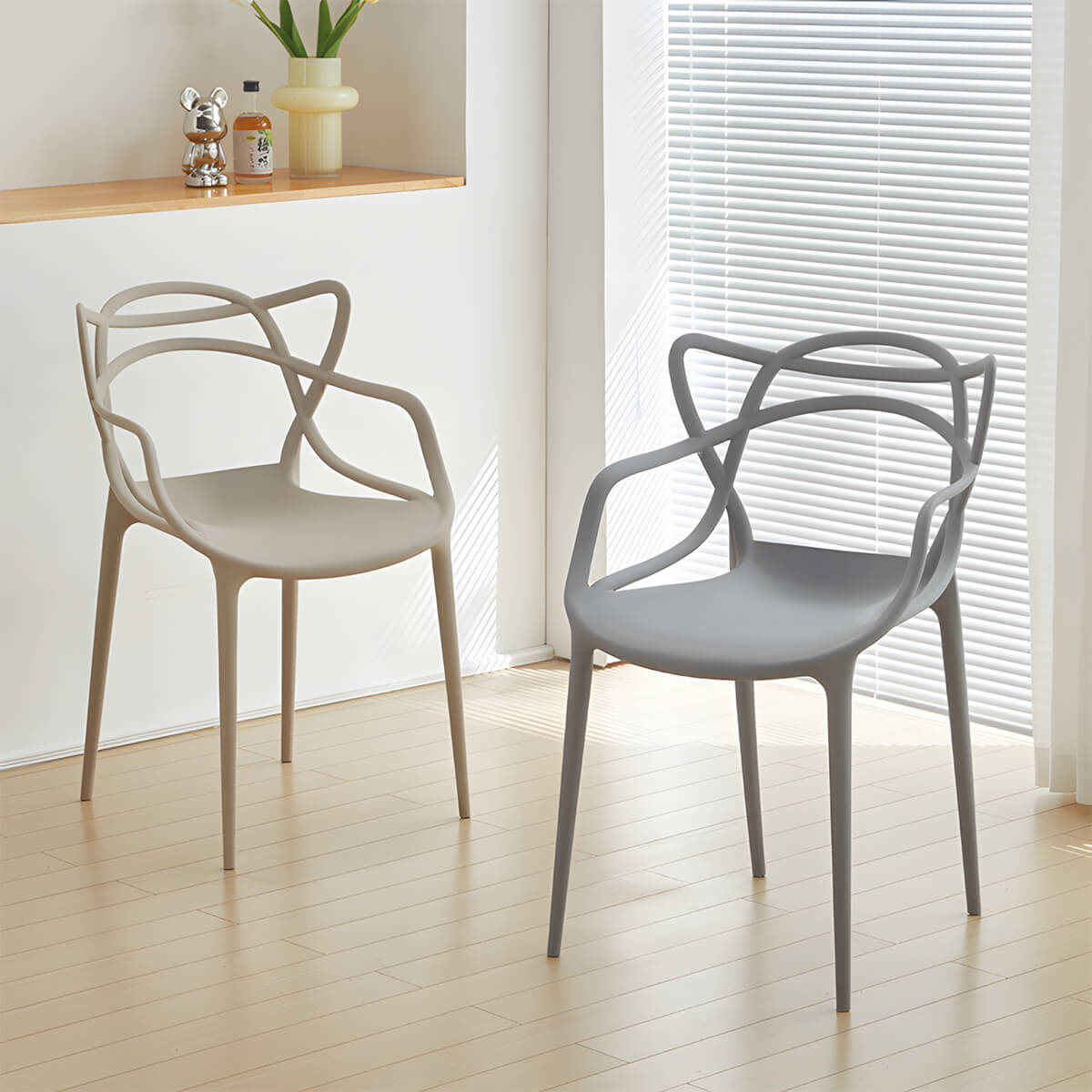 Plastic Cat Ears Design Dining Chair