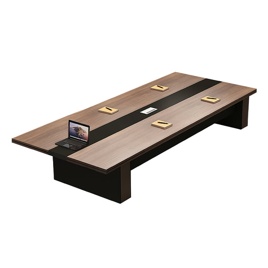 Luxury Long Office Conference Table with Side Storage Ziamsya
