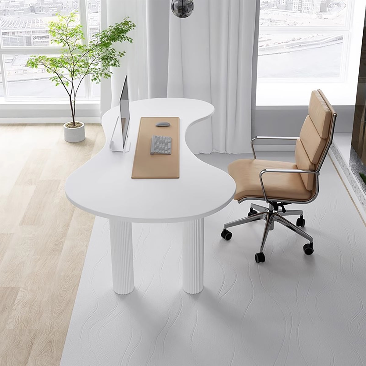 A Minimalist Desk Suits You - Irregular Shaped Computer Desk – Zimasya ...