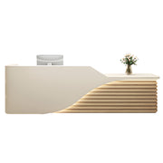 Modern salon reception desk in off-white + natural color option