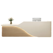 Modern salon reception desk in off-white + natural color option