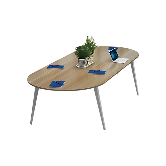Minimalist Oval Conference Table with Carbon Steel Frame for Office Meeting Zimasya