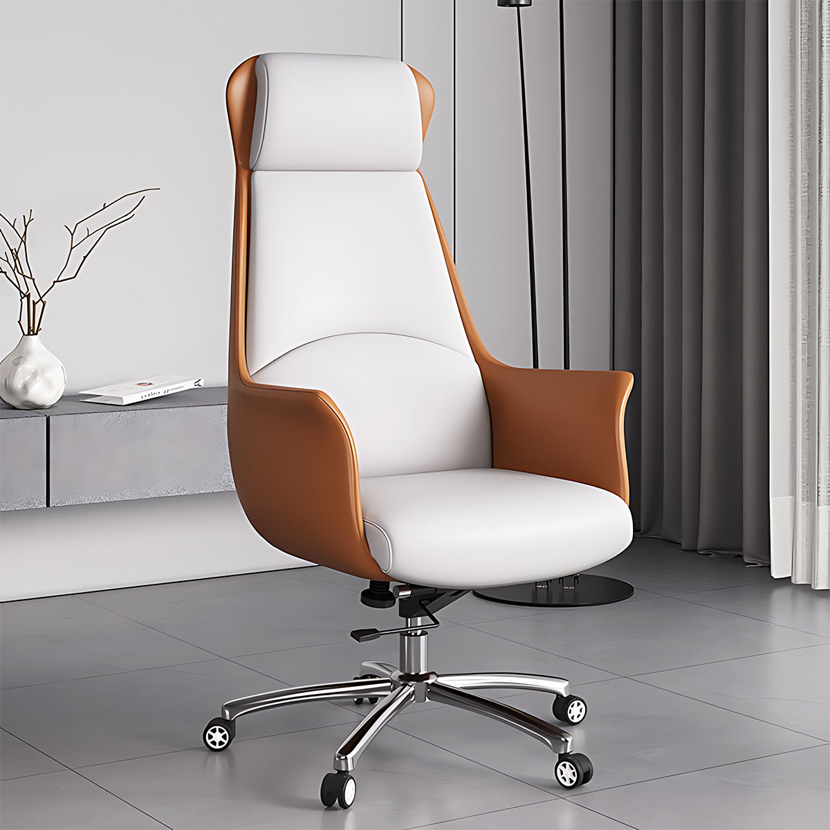 Ergonomic Office Chair with Lumbar Support, Portable & Swivel for Executive Office
