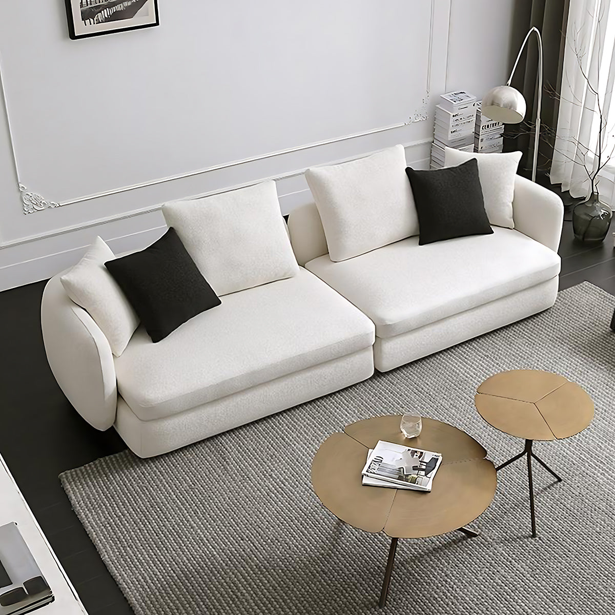 Velvet Sofa with Solid Wood, Breathable Mesh & High-Density Foam for Living Room