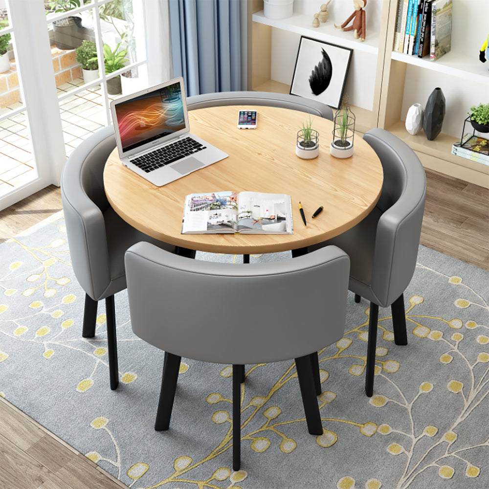 Modern Reception Table with 4 Chairs in Front Desk Area（Stock Items）