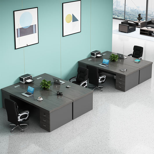 Minimalist Executive Office Desk with Drawers and Cabinet Zimasya