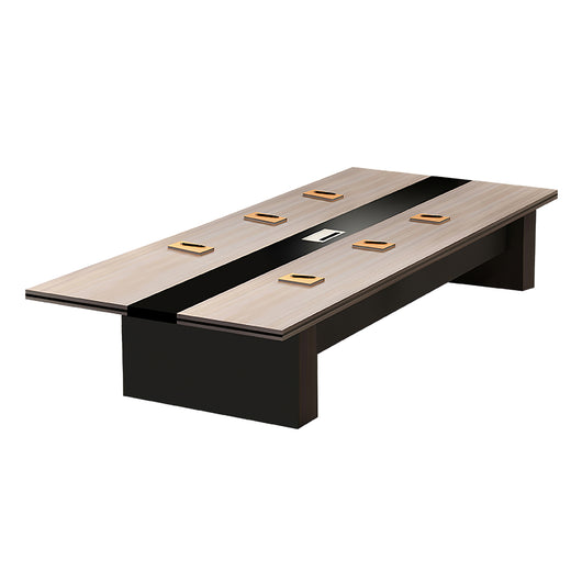 Luxury Long Office Conference Table with Side Storage Ziamsya