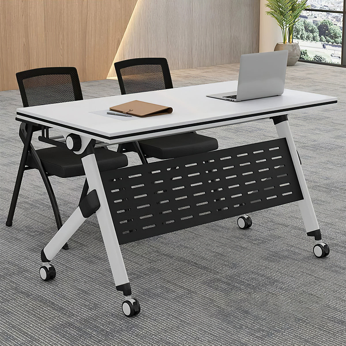 Mobile Multi-Functional Folding Training Office Table with Wheels