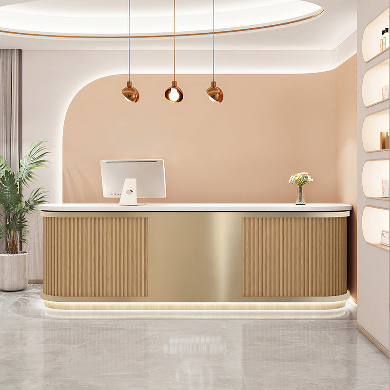 Modern Curved Small Reception Counter for Beauty Salon