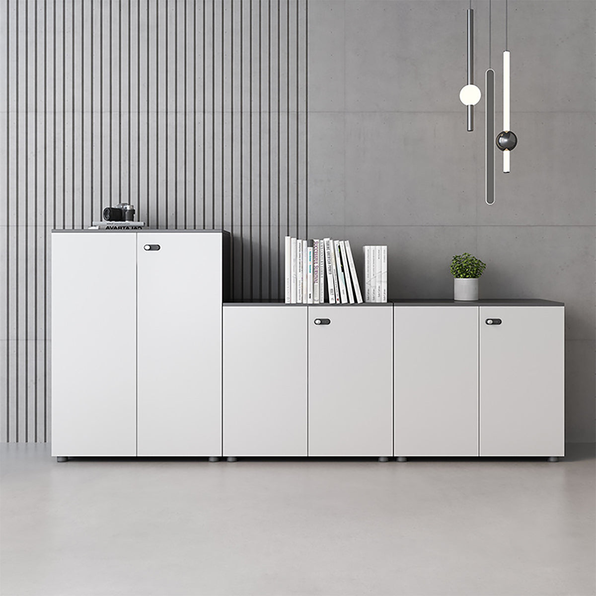 Modern Wooden Small Office Filing Cabinet with Combination Lock