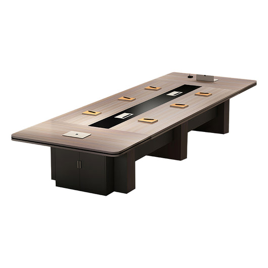 Luxury Long Office Conference Table with Side Storage Ziamsya
