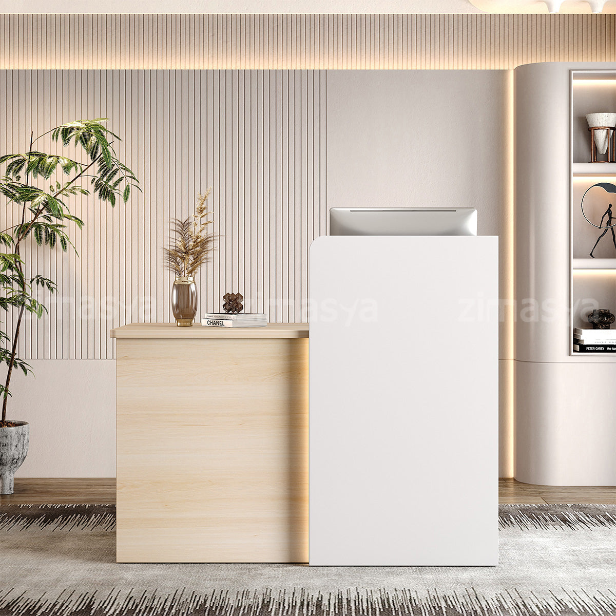 Elegant Reception Desk with Cable Management for Offices