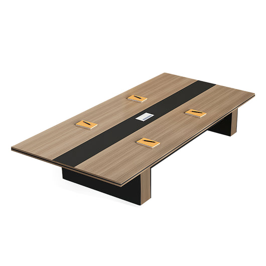 Luxury Long Office Conference Table with Side Storage Ziamsya