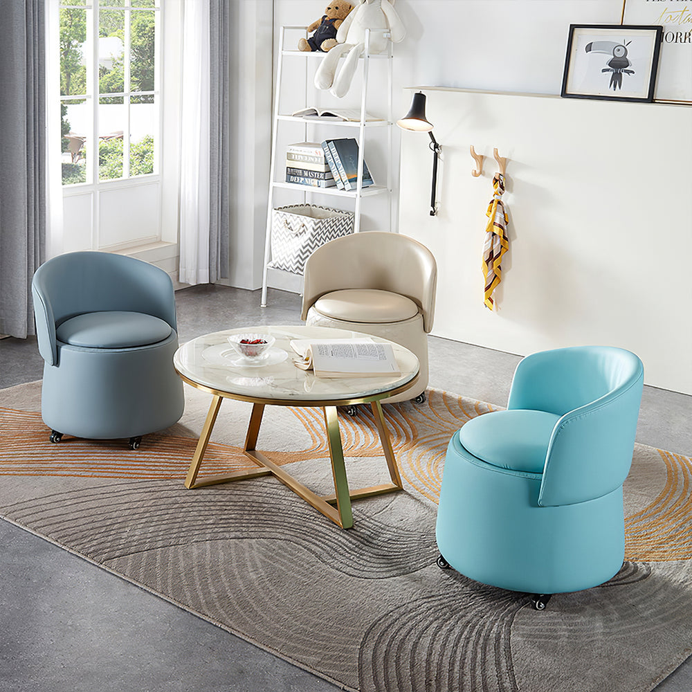 Home Single Lounge Sofa Chair with Casters and Hidden Storage
