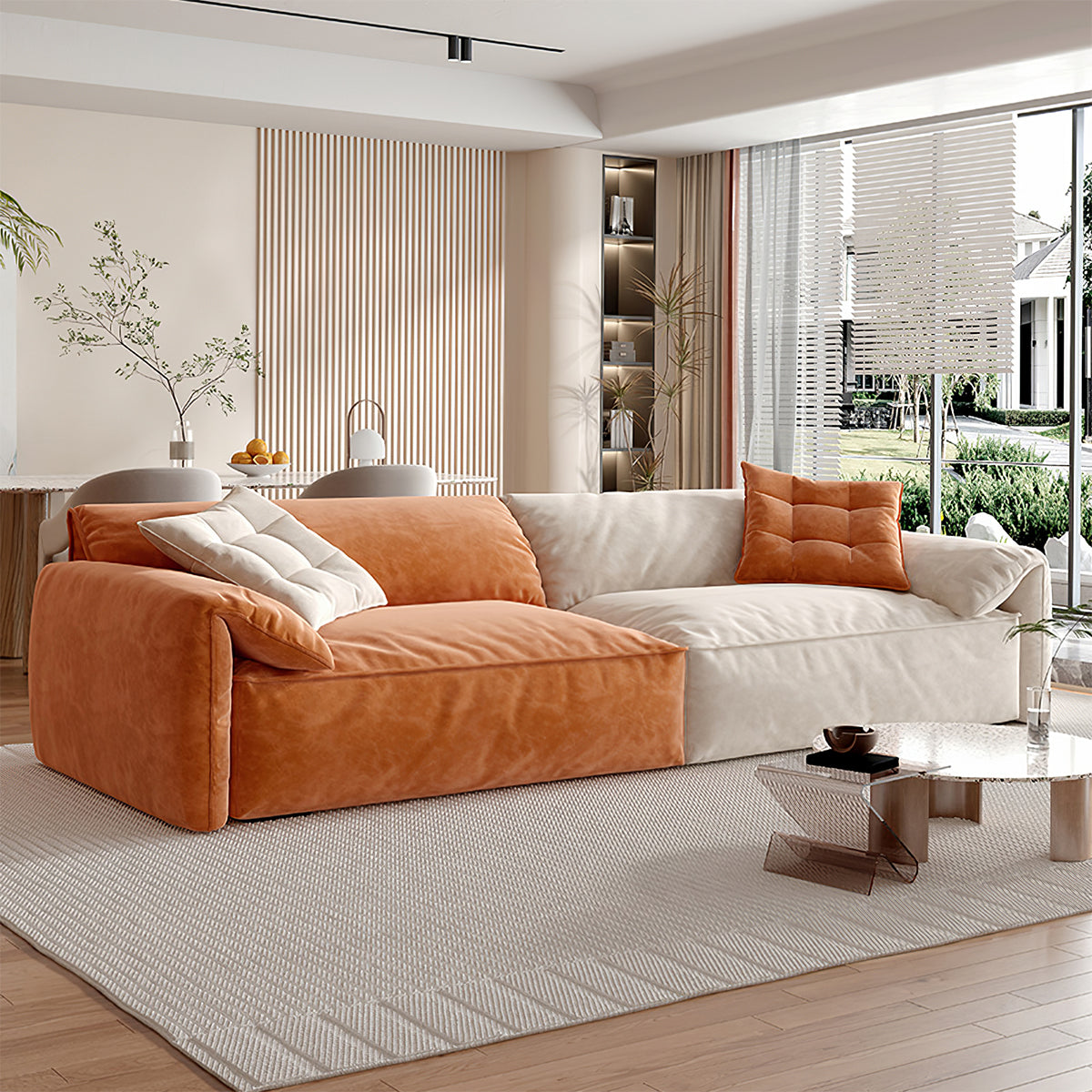 Cozy Sofa with Breathable Mesh, High-Density Foam & Latex Seat for Living Room