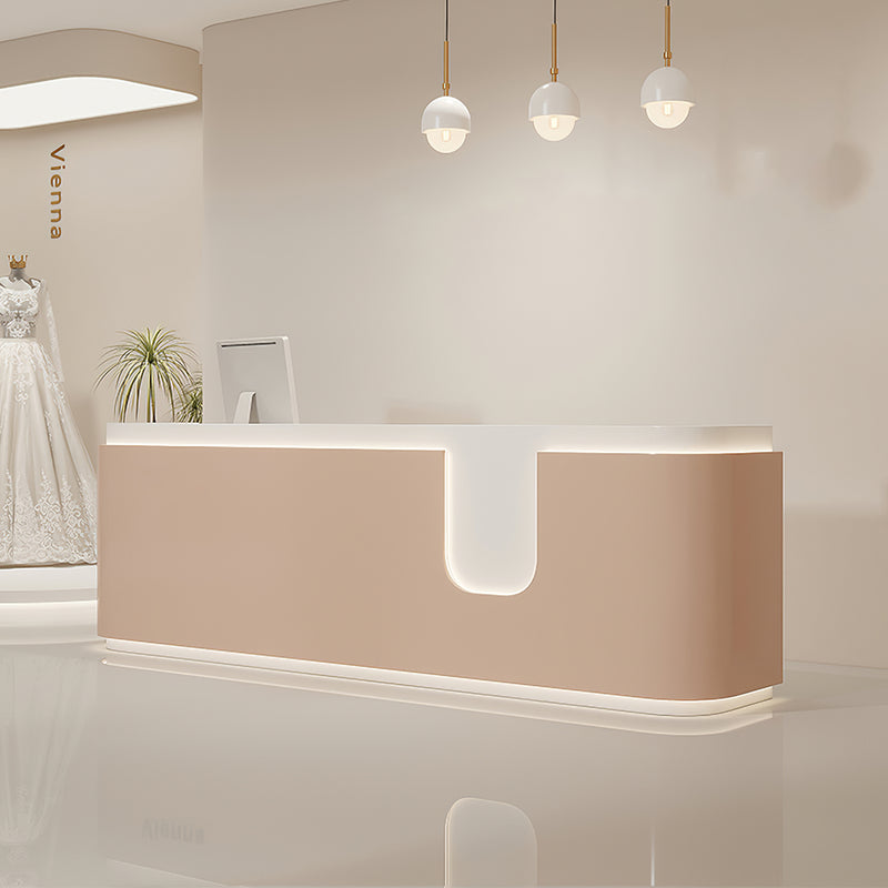 Minimalist Wedding Dress Store Reception Desk Curved Design