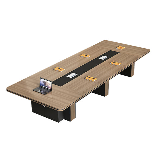 Luxury Long Office Conference Table with Side Storage Ziamsya