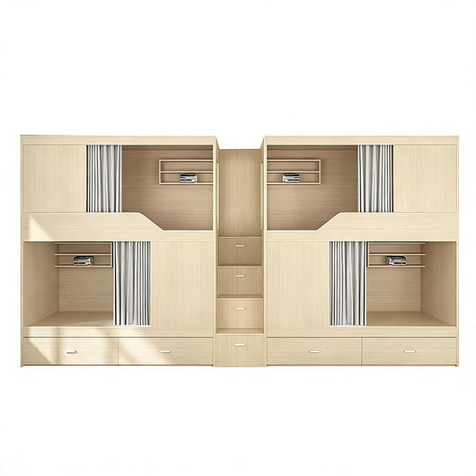 Solid Wood Bunk Bed - Space-Saving Design with Upper and Lower Bunks ...
