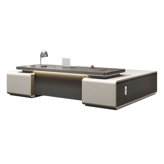 Luxury L-Shaped Boss Executive Desk with Lockable Drawers Zimasya