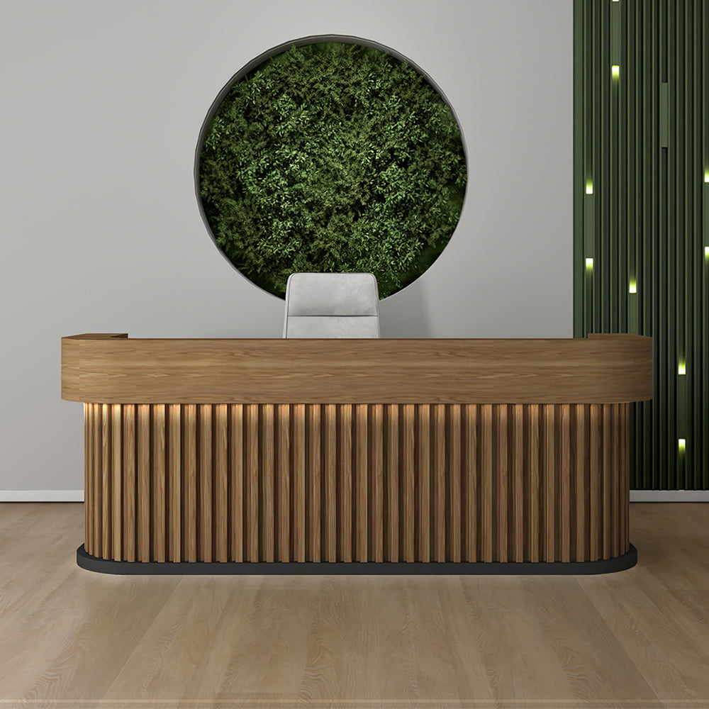Stylish Beauty Salon Double-Surface Curved Reception