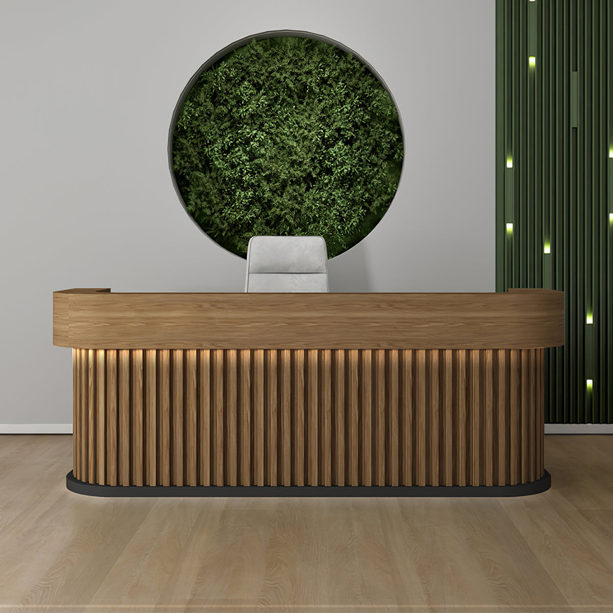 Stylish Beauty Salon Double-Surface Curved Reception