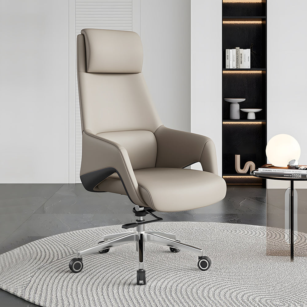 Luxury Swivel Executive Office Chair with Armrests for Home or Corporate Workspace