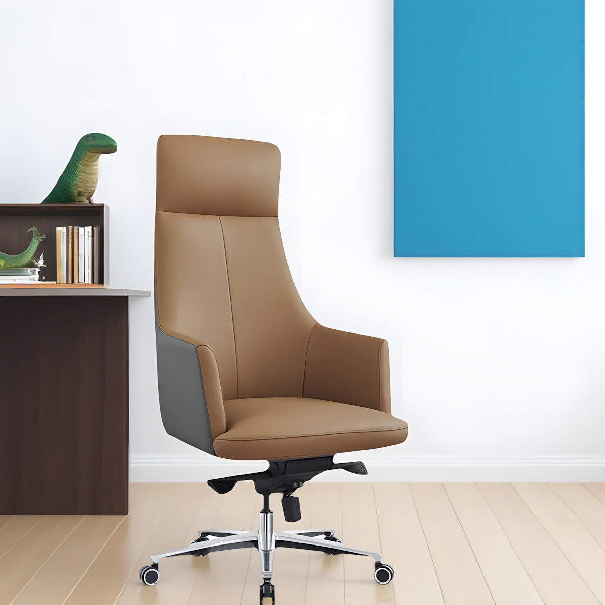 Minimalist Brown Executive Office Chair for Home or Workplace