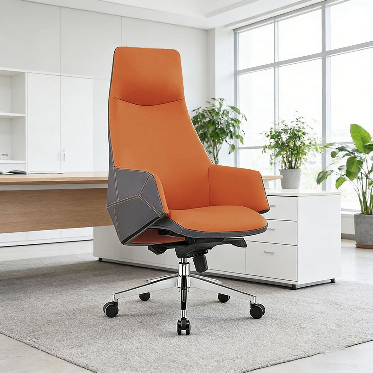 Modern Executive Office Chair with Armrests for Reception, Conference & Office Use