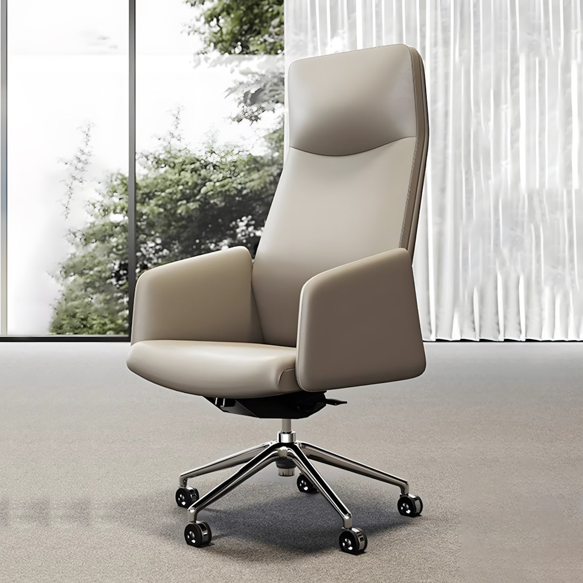 Luxury Executive Office Chair with Backrest & Adjustable Height for Business Use